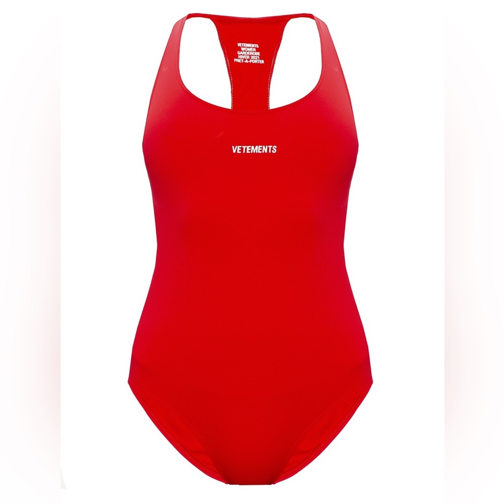 Vetements Bold Red One-Piece Swimsuit